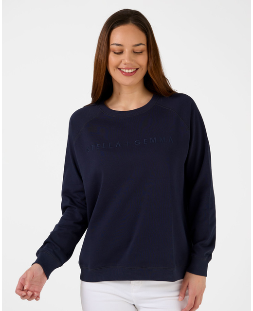 Stella + Gemma Classic Logo Sweater - Navy